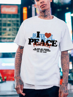 Liber SS Men's Printed Lettering T-Shirt
