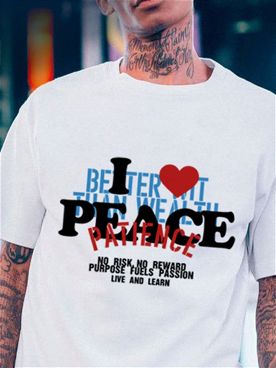 Liber SS Men's Printed Lettering T-Shirt