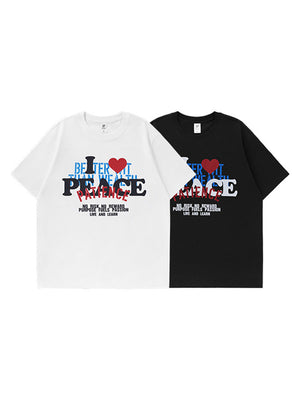 Liber SS Men's Printed Lettering T-Shirt