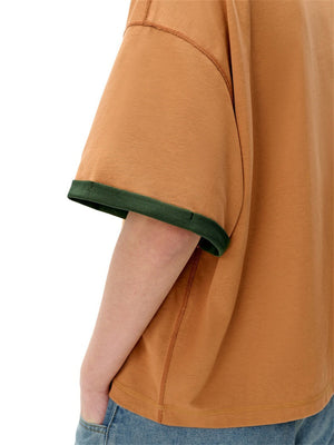 Liber SS Men's Color-blocked Fabric-blocked Contrast T-shirt