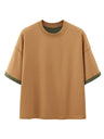 Liber SS Men's Color-blocked Fabric-blocked Contrast T-shirt