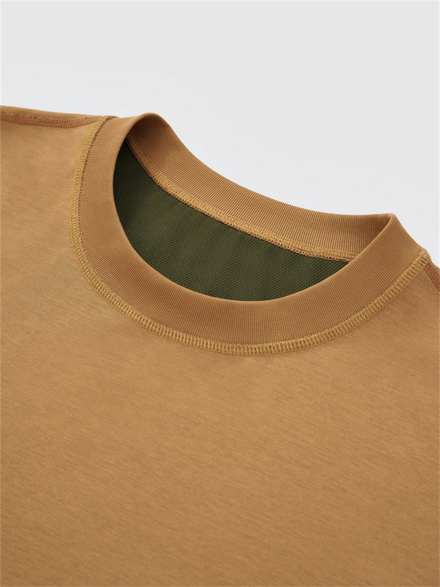 Liber SS Men's Color-blocked Fabric-blocked Contrast T-shirt