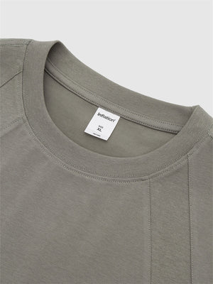 Liber SS Men's Solid Color Topstitched Fabric T-Shirt