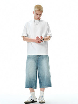 Liber SS Men's Solid Color Topstitched Fabric T-Shirt