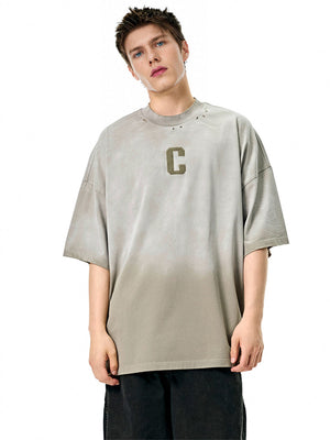 Liber Spring Men's Embroidered Pattern Letter T-shirts