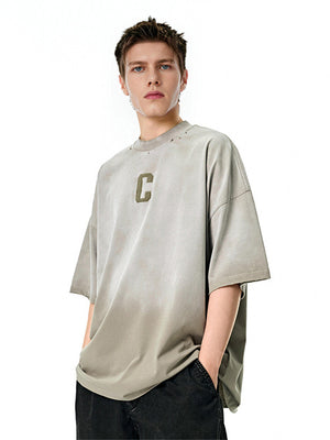 Liber Spring Men's Embroidered Pattern Letter T-shirts