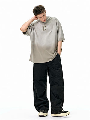 Liber Spring Men's Embroidered Pattern Letter T-shirts