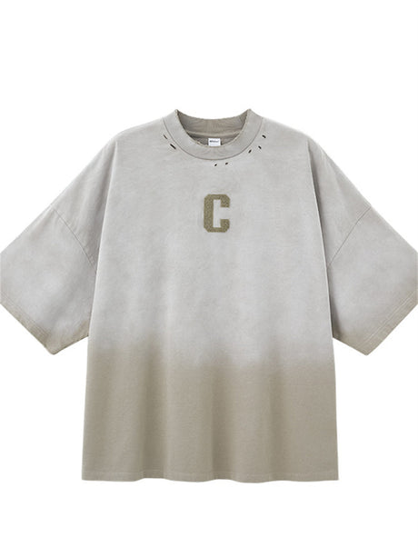 Liber Spring Men's Embroidered Pattern Letter T-shirts