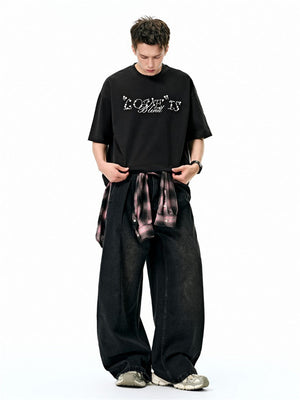 Liber SS Men's Lettering Beaded T-shirt
