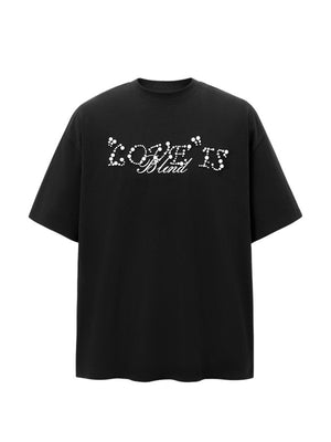 Liber SS Men's Lettering Beaded T-shirt