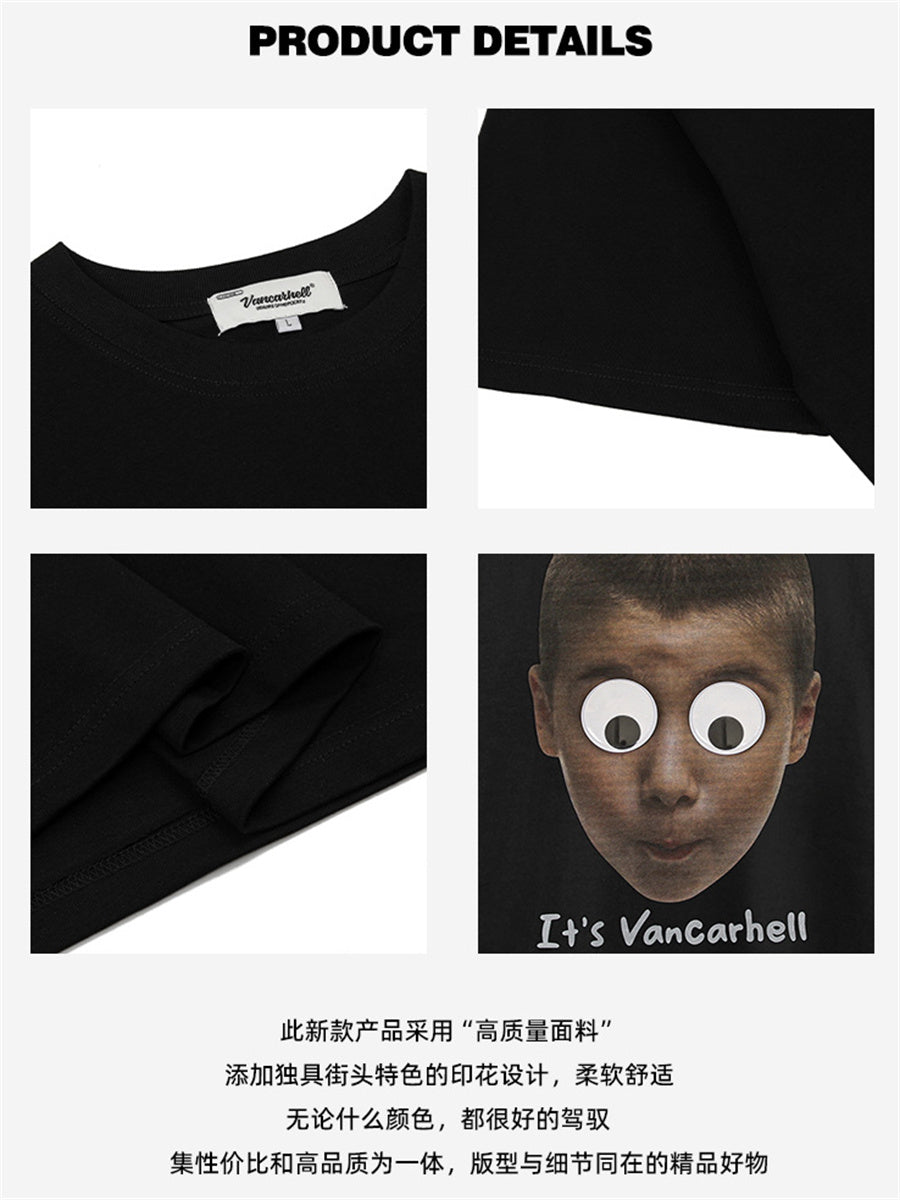 Liber Summer Men's Eye decoration Figure T-shirts