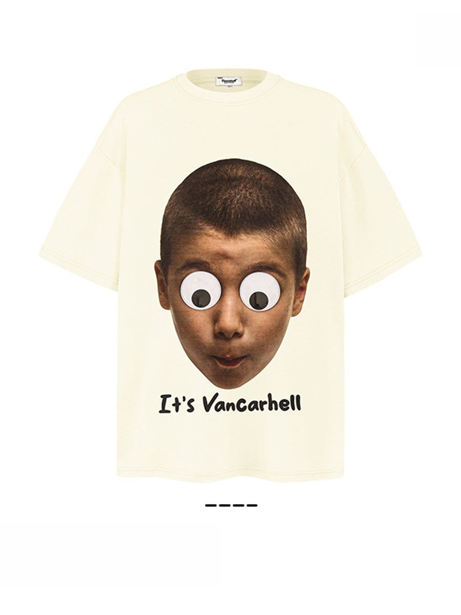 Liber Summer Men's Eye decoration Figure T-shirts