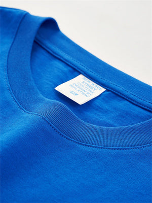 Liber Summer Men's Double needle seams at cuff hem Cartoon T-shirts