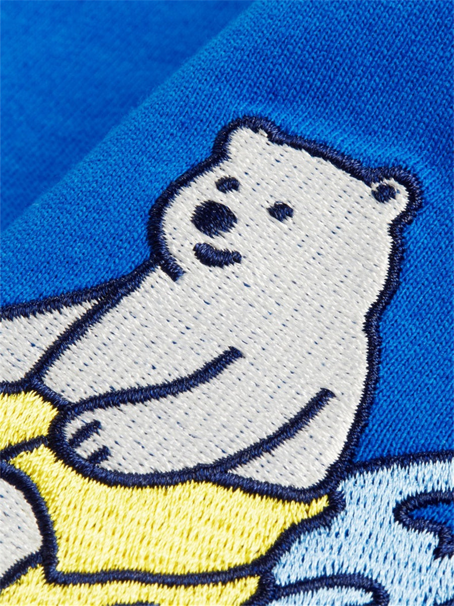 Liber Summer Men's Double needle seams at cuff hem Cartoon T-shirts