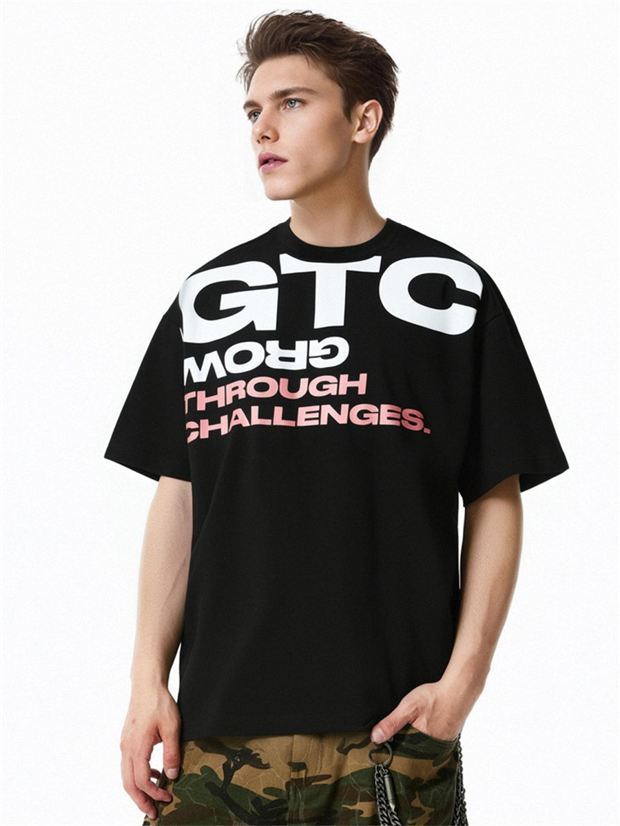 Liber Summer Men's Printed Letter T-shirts