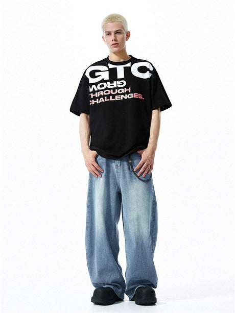 Liber Summer Men's Printed Letter T-shirts