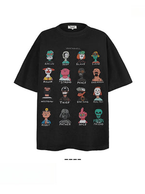 Liber Summer Men's Printed Cartoon T-shirts