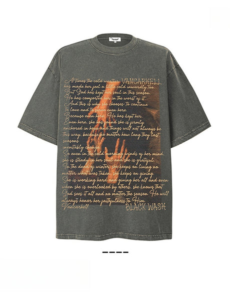 Liber Summer Men's Printed Letter T-shirts
