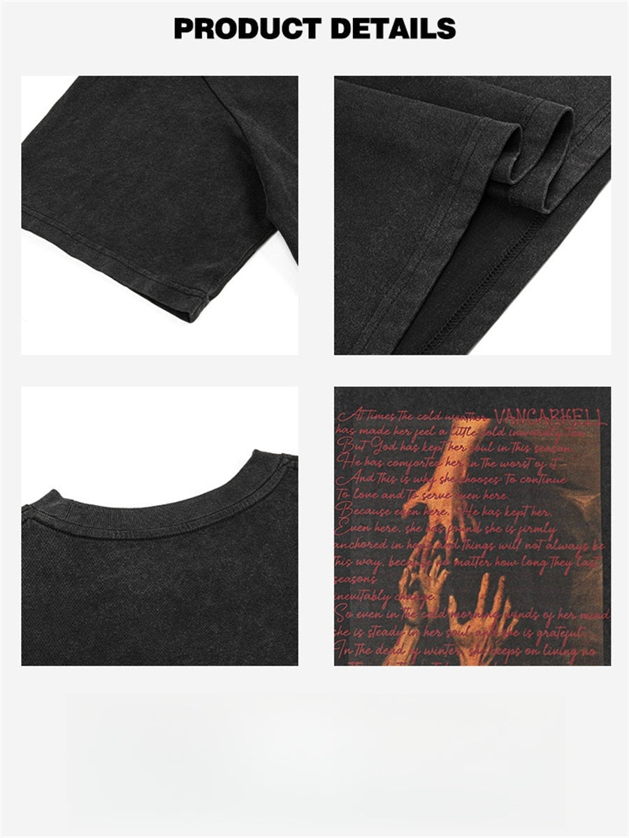 Liber Summer Men's Printed Letter T-shirts