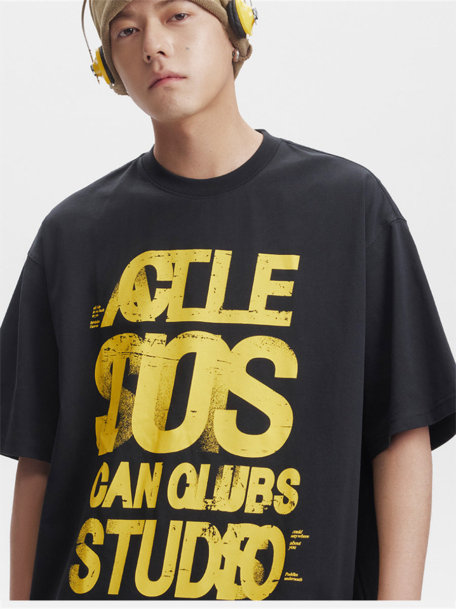 Liber SS Men's Lettering Printed T-Shirt