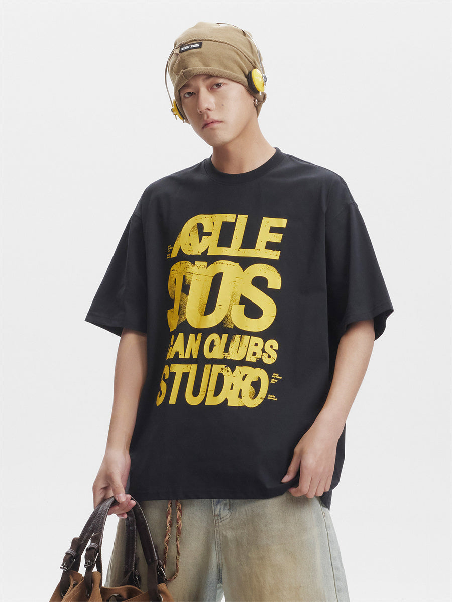 Liber SS Men's Lettering Printed T-Shirt