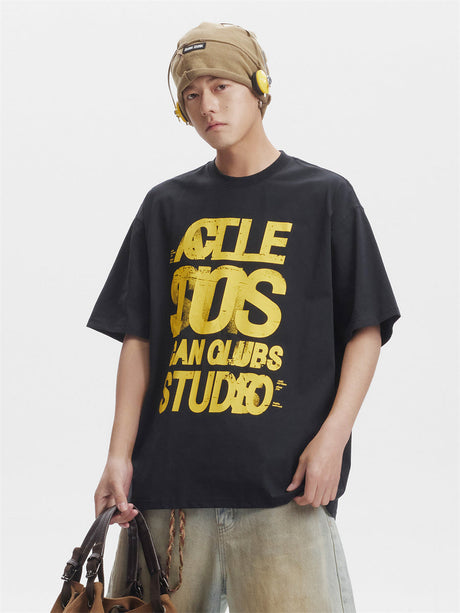 Liber SS Men's Lettering Printed T-Shirt