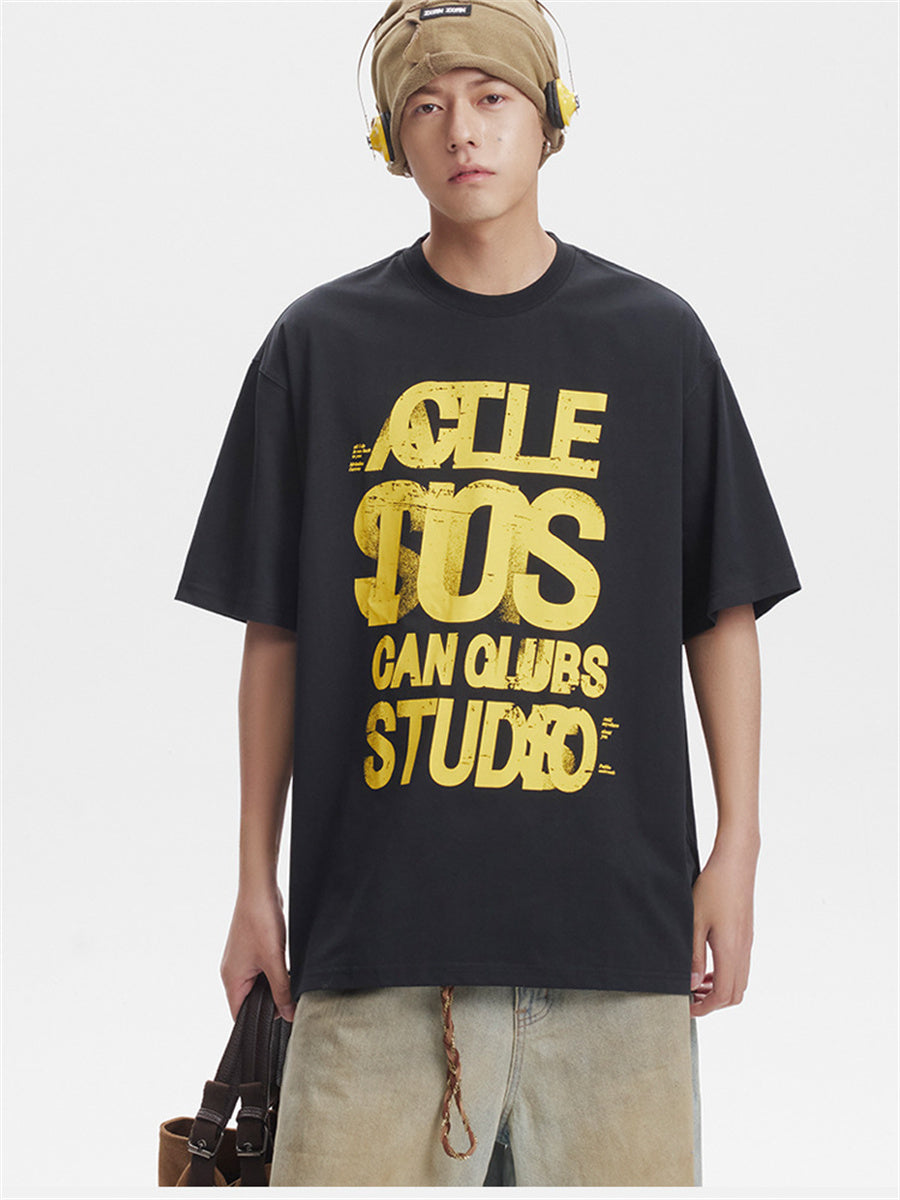 Liber SS Men's Lettering Printed T-Shirt