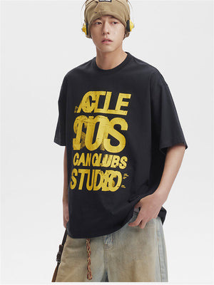 Liber SS Men's Lettering Printed T-Shirt