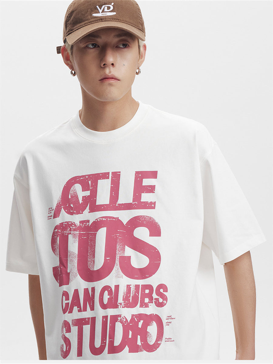 Liber SS Men's Lettering Printed T-Shirt