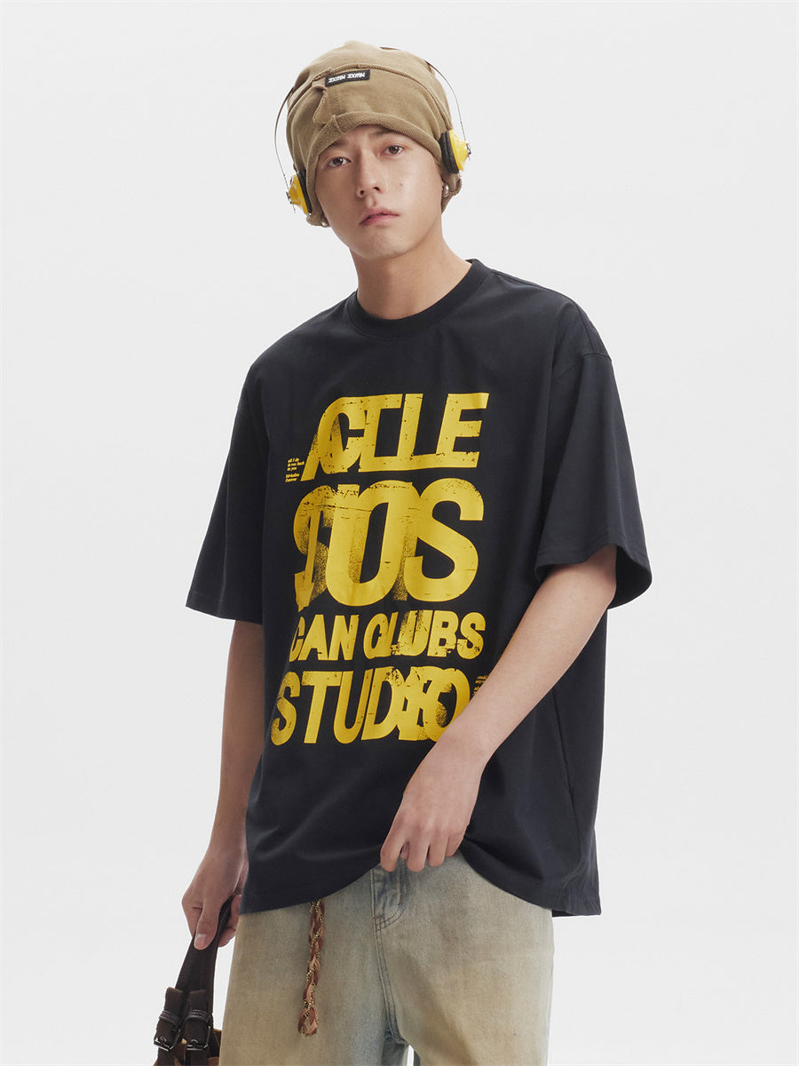 Liber SS Men's Lettering Printed T-Shirt