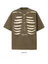 Liber Summer Men's Embroidery Skeleton T-shirts