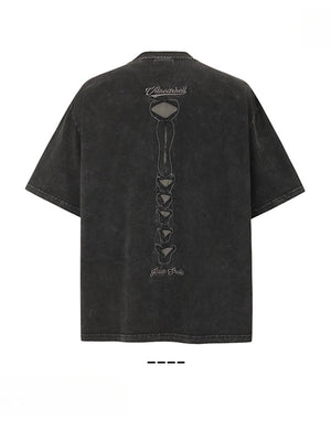Liber Summer Men's Embroidery Skeleton T-shirts