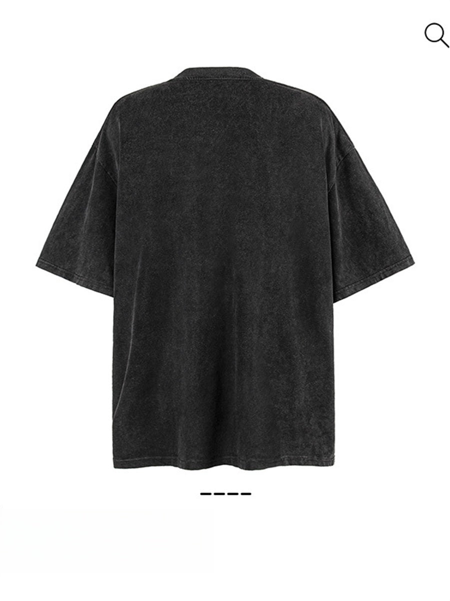 Liber Summer Men's Printed Letter T-shirts