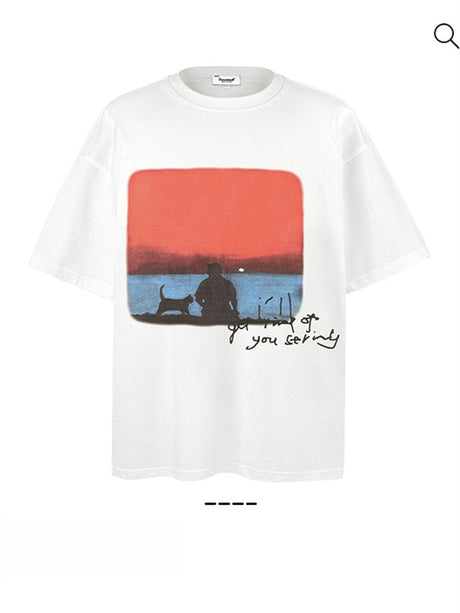 Liber Summer Men's Printed Letter T-shirts