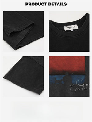 Liber Summer Men's Printed Letter T-shirts