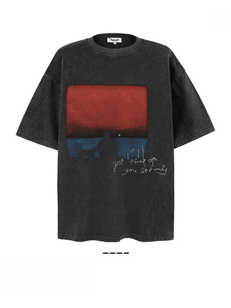 Liber Summer Men's Printed Letter T-shirts