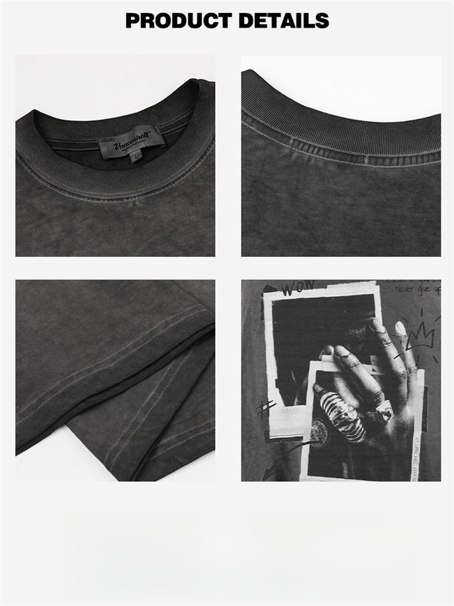 Liber Summer Men's Printed Letter T-shirts