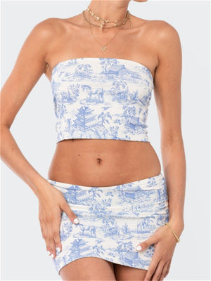 Liber Summer Women's Navel Landscape Tank tops&Camis