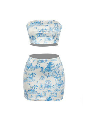 Liber Summer Women's Navel Landscape Tank tops&Camis