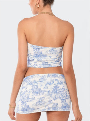 Liber Summer Women's Navel Landscape Tank tops&Camis