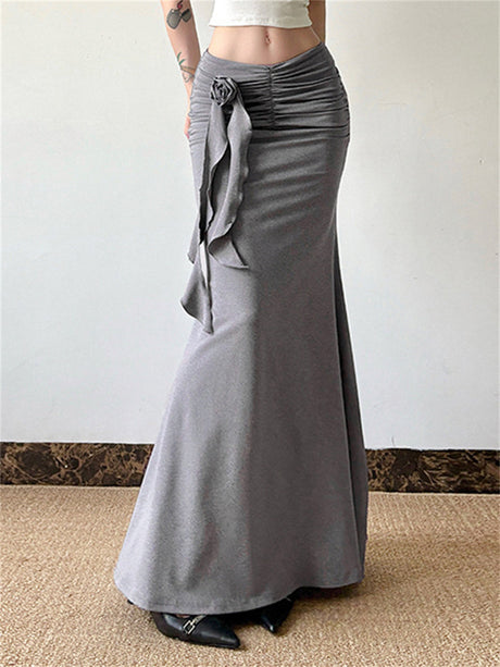 Liber Summer Women's 3D, Three-dimensional pattern Solid Color Skirts
