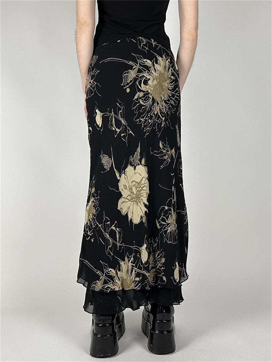 Liber Summer Women's Low Rise Plants and Flowers Skirts