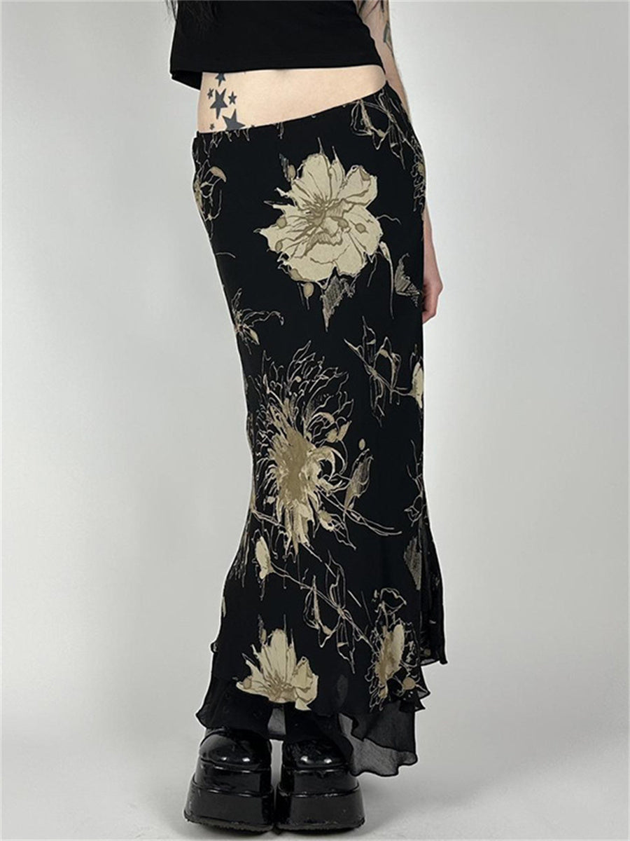 Liber Summer Women's Low Rise Plants and Flowers Skirts