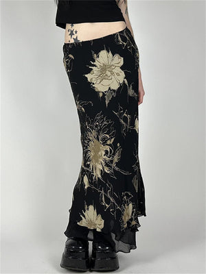Liber Summer Women's Low Rise Plants and Flowers Skirts
