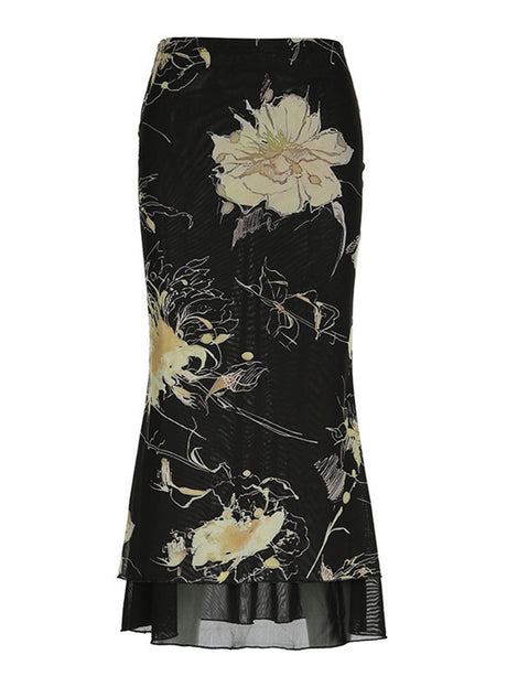 Liber Summer Women's Low Rise Plants and Flowers Skirts