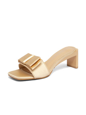 Bow High Heel Mules