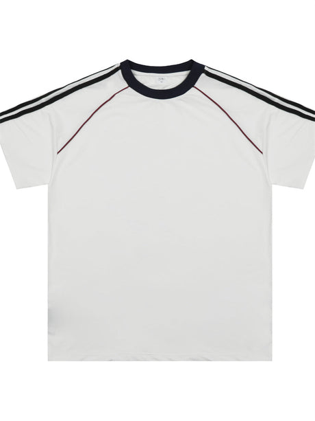 Liber Summer Men's Color matching Stripes T-shirts