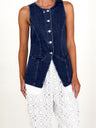 Liber Summer Women's Buttons Cowboy Vests