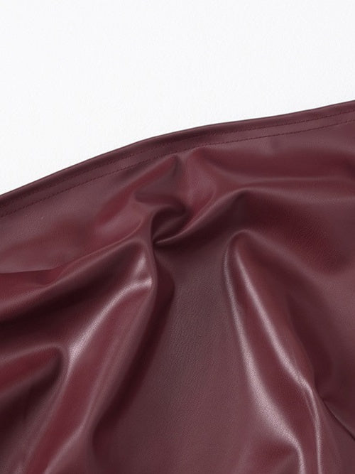 Liber Autumn Women's Leather stitching Solid Color