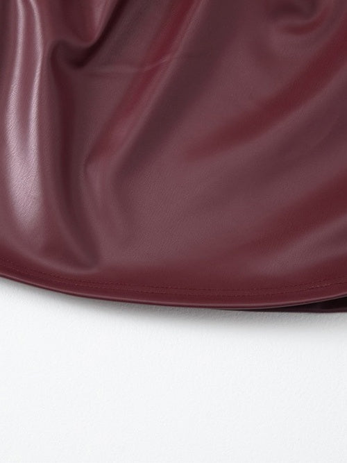Liber Autumn Women's Leather stitching Solid Color